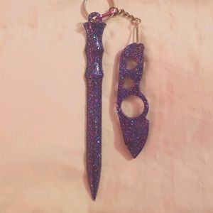 Galaxy Glitter Self Defense Kubotan Knife Set